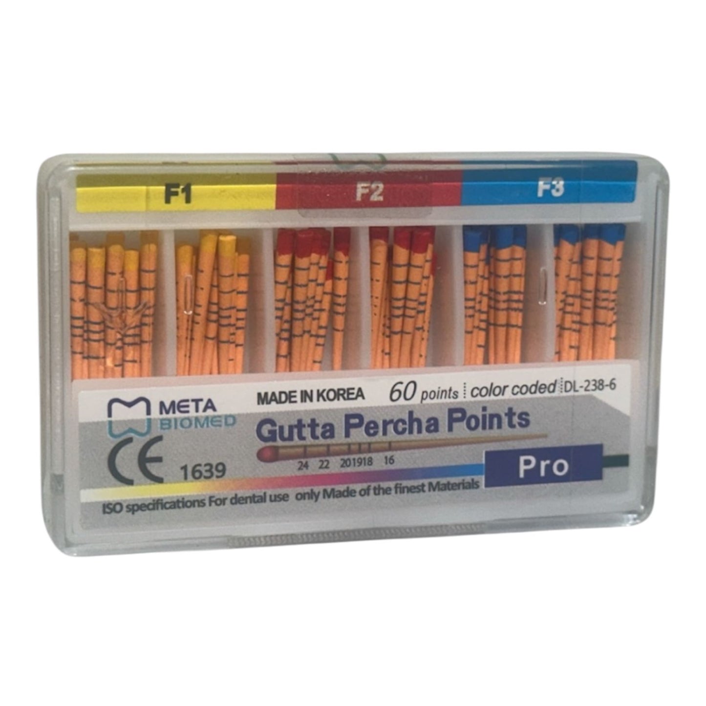 Gutapercha Protaper F1 F2 F3, Meta Biomed, 60 Points